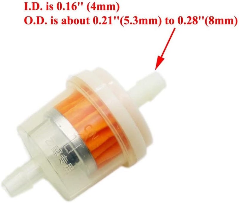 PRO BAT 16.4-Ft 0.2'' I.D. Gas Fuel Line Tube+20pcs 0.35" I.D. Hose Clamps+2pcs Fuel Filters for ATV Dirt Bike Go Kart Moped Pocket Bike Chinese Scooter Stratton Small Engines, Black - Image 2